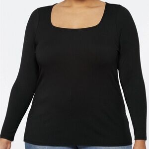 41 Hawthorn Black Scoop Neck Long Sleeve Top